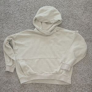 Nike Speckeled Cream Cropped Hooded Sweatshirt